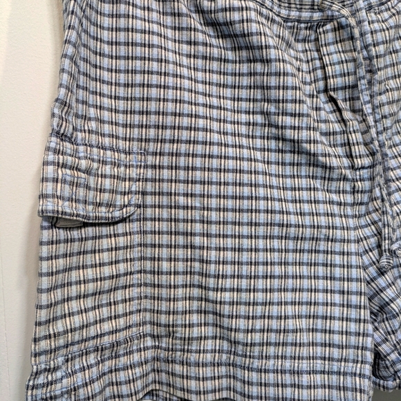 Faded Glory Boxer Cargo Short Vintage 90s‎ Size Medium Plaid Blue - Picture 2 of 6